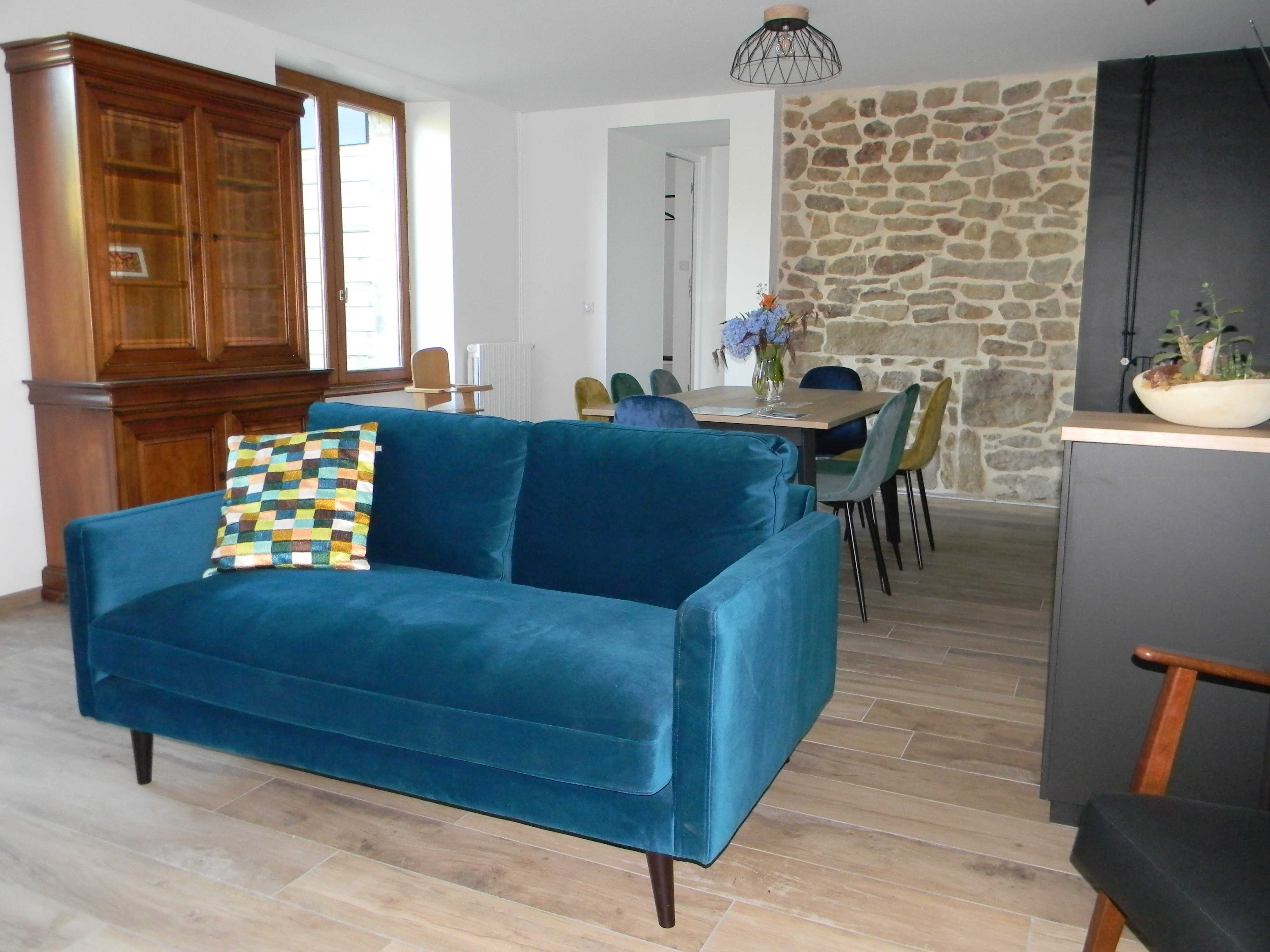 Séjour chambres d'hôtes Lorient Hennebont Auray Kervignac - Les Jardins du Cloestro - Espace commun avec cuisine salon